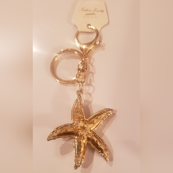 Fashion Jewelry Rhinestone Starfish Keychain/Purse Charm, NWT - Picture 2 of 2